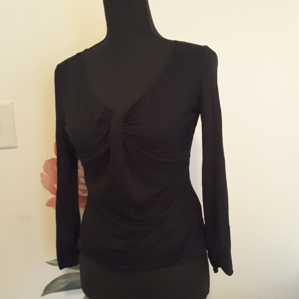 Armani Collezioni Black Top with Twist Detail